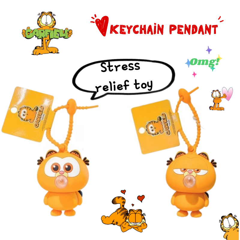 Model Kit Cars - Neuer Garfield-Puppen-Autoschlüsselanhänger, farbenfroher Cartoon-Anhänger, niedliche Schultaschen-Dekoration,