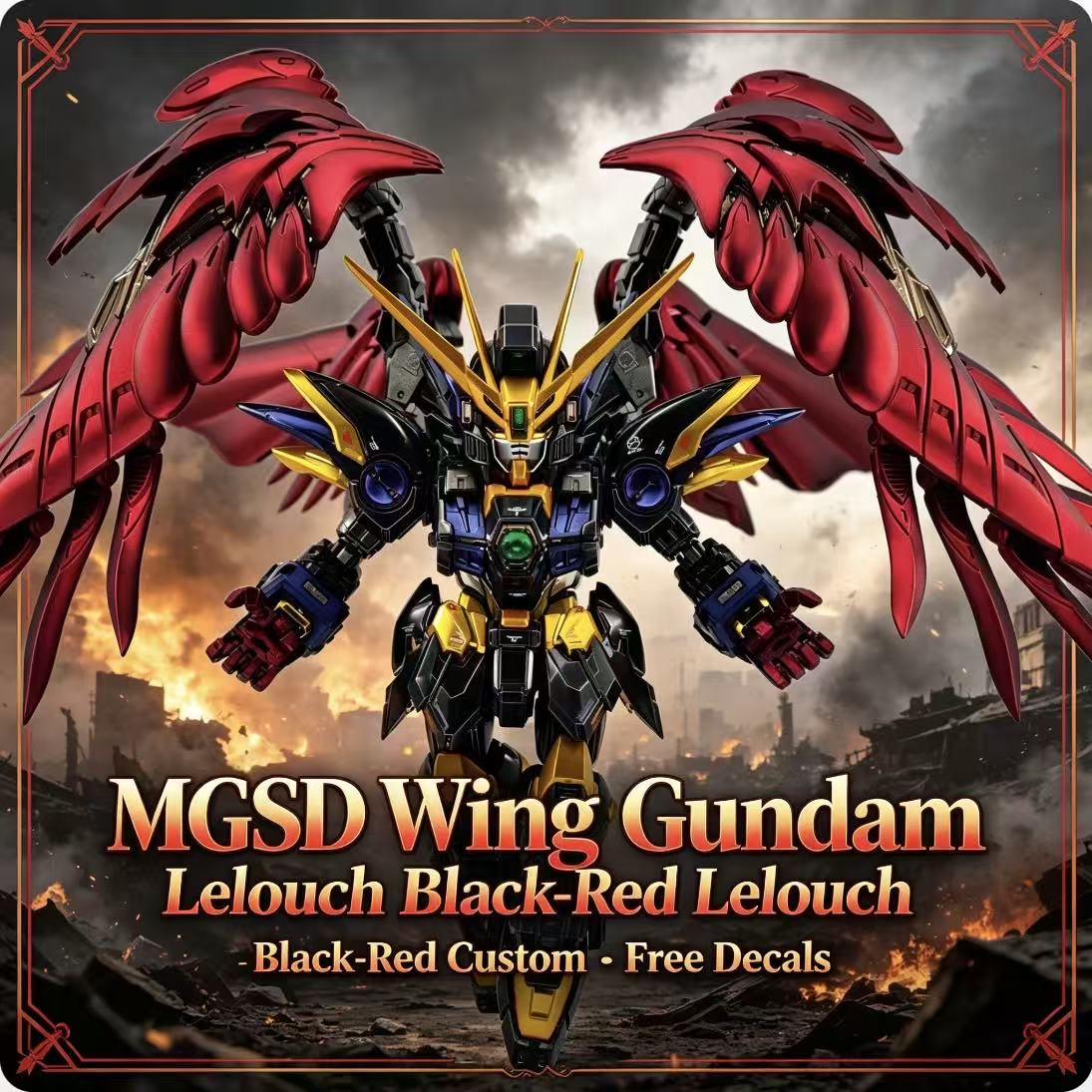 Model Kit Code Geass - MGSD Wing Lelouch Farbschema, Airbrush-bemaltes Mech-Montagemodell,