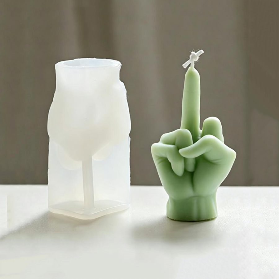 Model Kit Cement - DIY Finger-Gesten Silikon-Kerzenform, 3D Mittelfinger-Form Kerzen-Gips-Handwerk