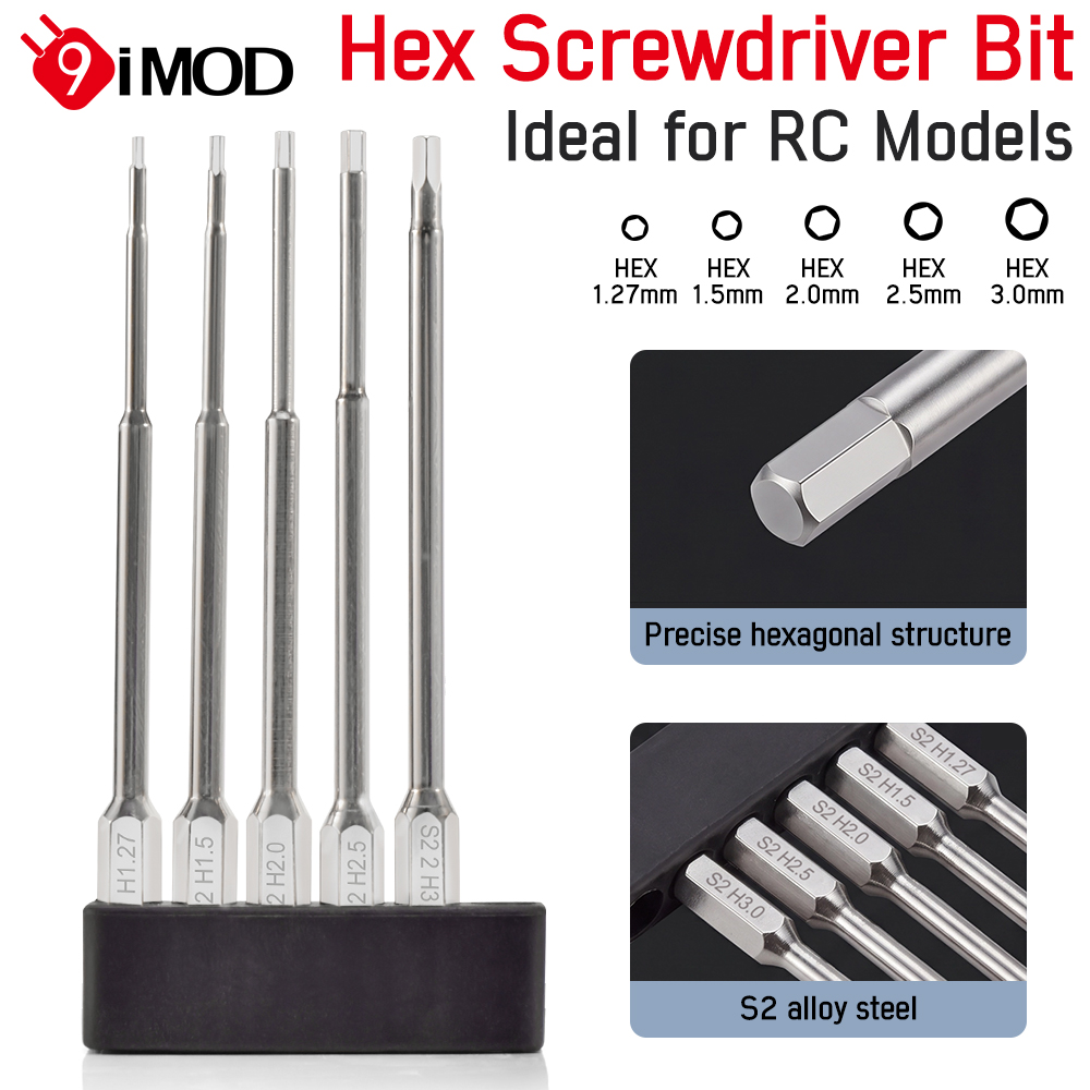 Model Kit Tool Set - 9IMOD Sechskant-Schraubendreher-Set, 100 mm verlängert, 1,27–3,0