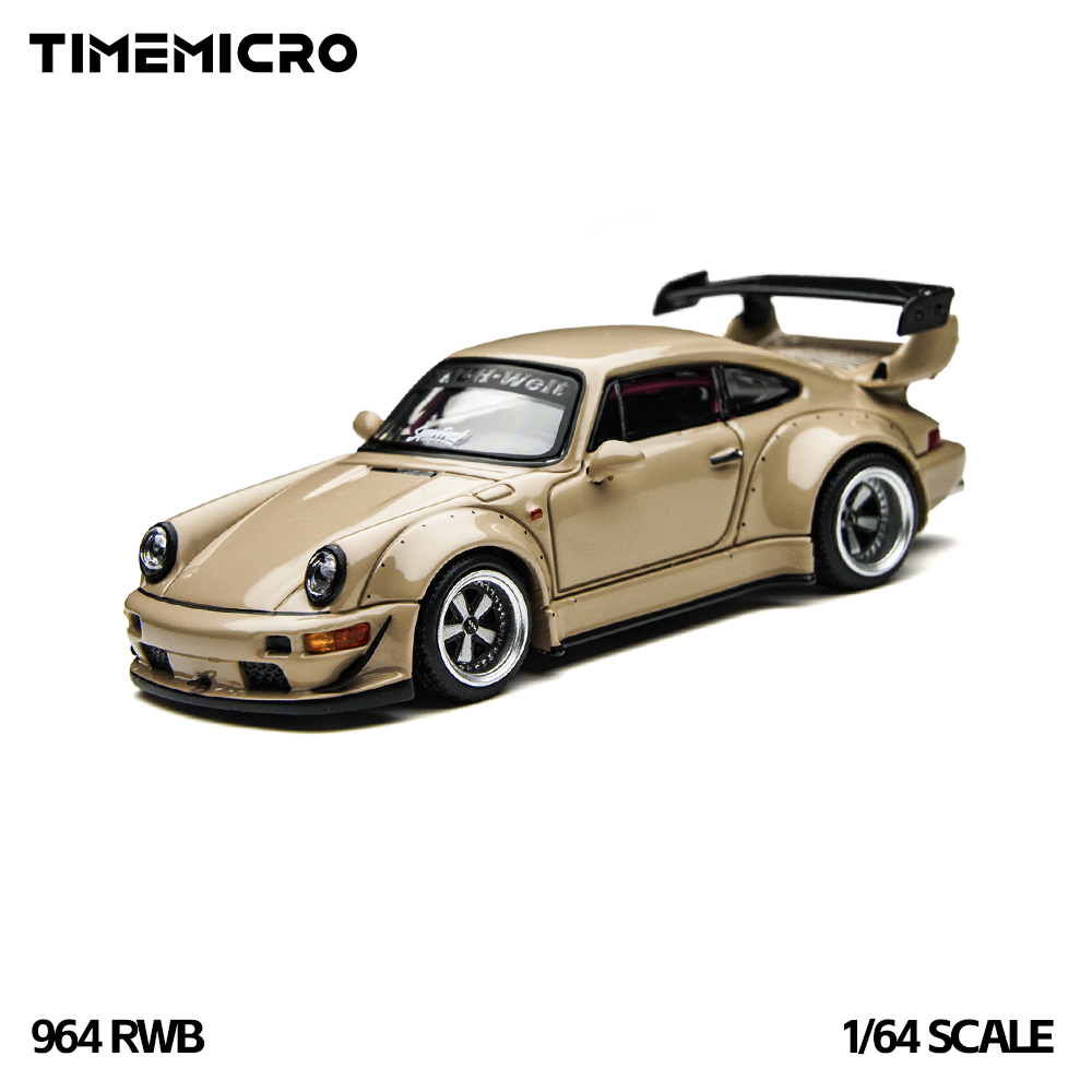 Model Kit Cars - TimeMicro1:64 RWB 964 Beige Geschenkbox-Set Druckguss-Legierung