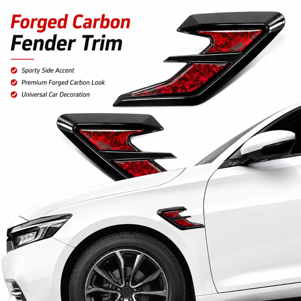 Model Kit Cars - Geschmiedete Carbon-Kotflügel-Seitenlüftungsverkleidung für universelle Modelle, Karosserie-Spoilerflügel-Aufkleber,
