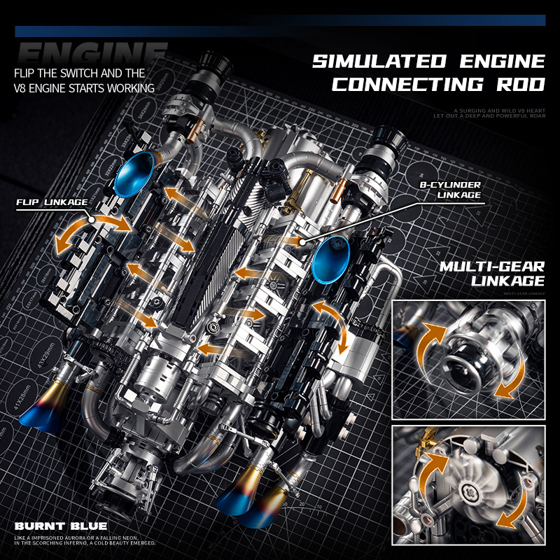 Technischer Supercar V8-Motor  – Model Kit Engine V8 Bewertung und Preis