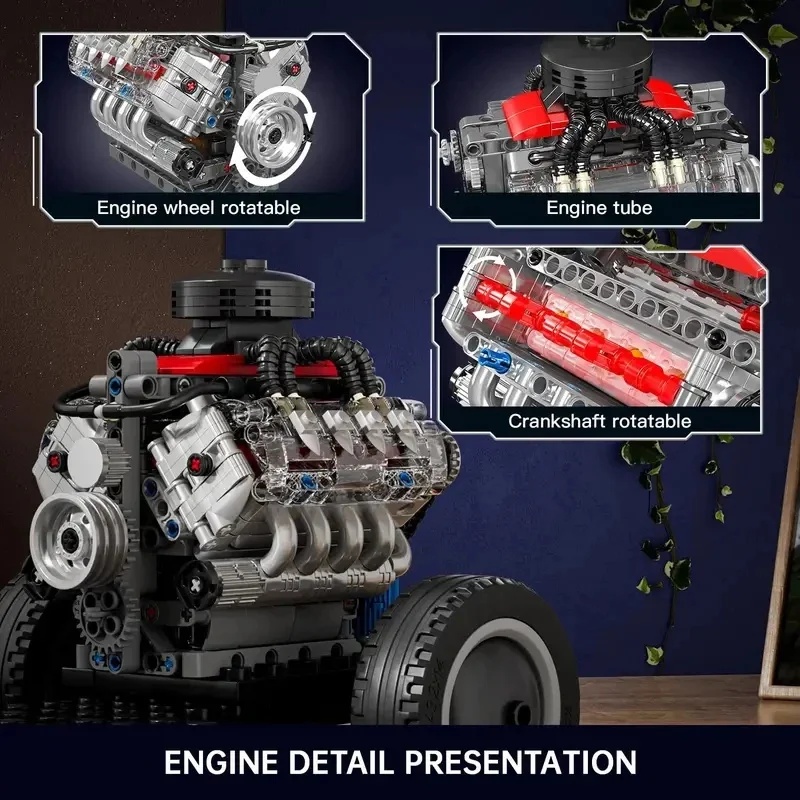 Mould King 10171 Supercar V8-M – Model Kit Engine V8 Bewertung und Preis