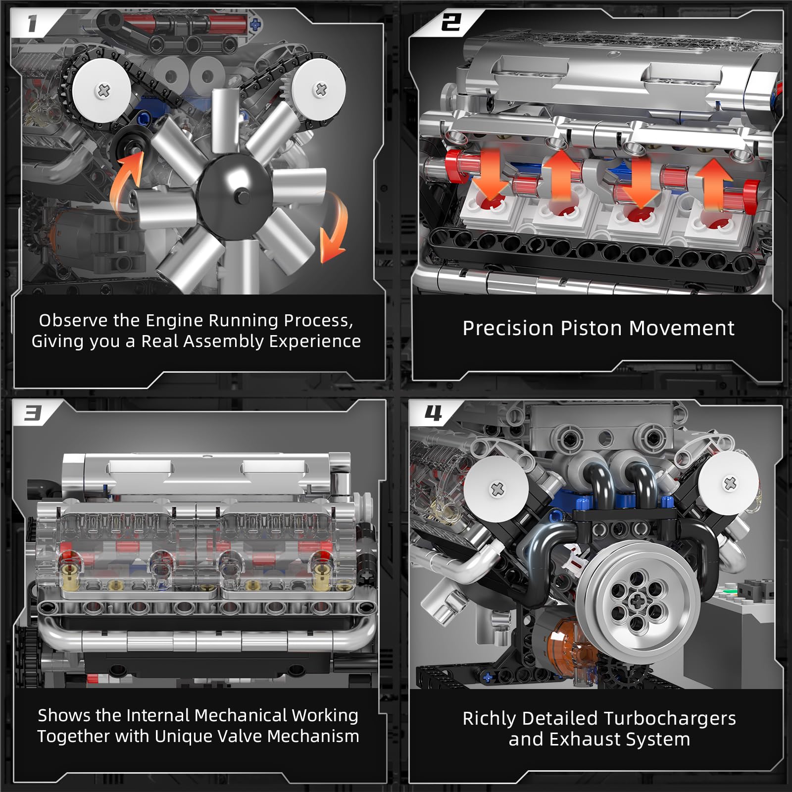 Mould King 10088 V8-Motor Baus – Model Kit Engine V8 Bewertung und Preis